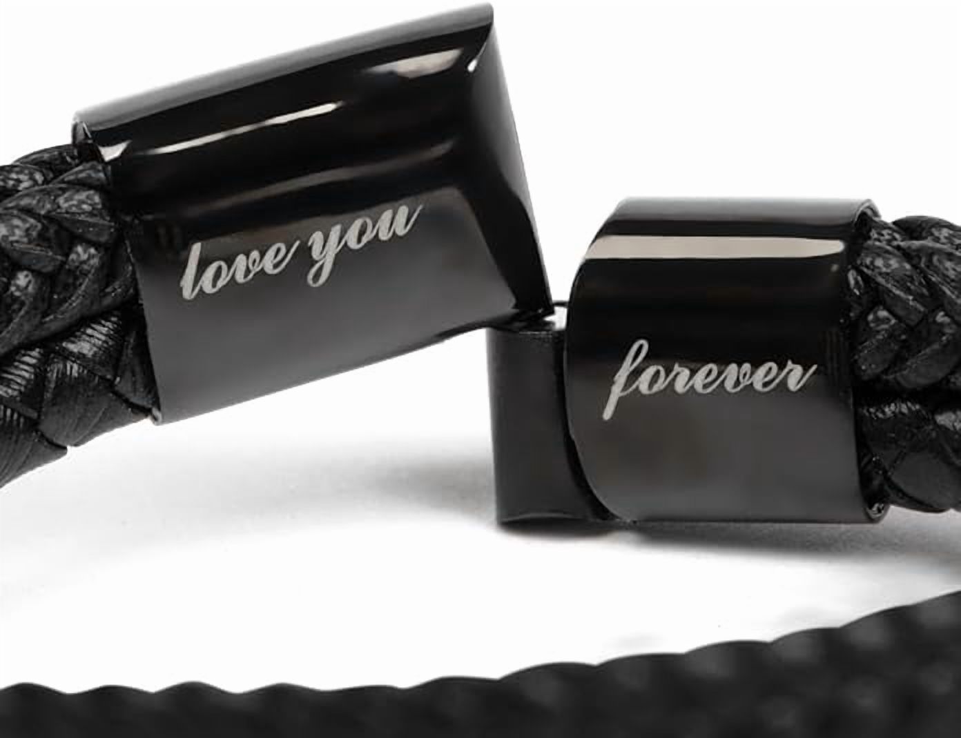 Bracelet for Son with Personalized Message, Birthday Gift with Card and Luxury Box, Graduation Gift for Son from Mother/Father, Gift for Men, Love You Forever Engraved Bracelet