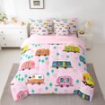 thumbnail image 2 of Erosebridal Pink Rv Car Bedding Queen Size,Cartoon Camper Comforter Sets with Sheets,Camping Room Decorative,Reversible,Ultra Soft,7 Pieces, 2 of 5
