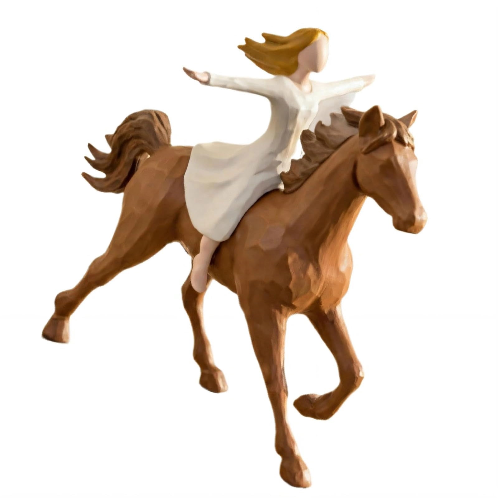 Horse Gifts for Girls Women - Girl Riding Horses Figurine Gifts for Horse Lovers Women Sculpted Hand-Painted Resin Decor Cowgirl Equestrian Gifts Stuff