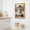 thumbnail image 3 of IDEA4WALL Framed Canvas Art Wall Decor Charming Snowman Smiling Snowman with Scarf and Top Hat Decorative Illustration Funny Retro Chic for Dorm Home Office - 16"x24" Natural, 3 of 5