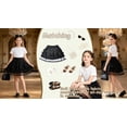 thumbnail image 5 of Girls Tiered Skirt Lace Trim Tutu Skirt Polka Dot Mesh Layered Party Skirt for Kids, Black, Sizes 9-10Y, 5 of 6