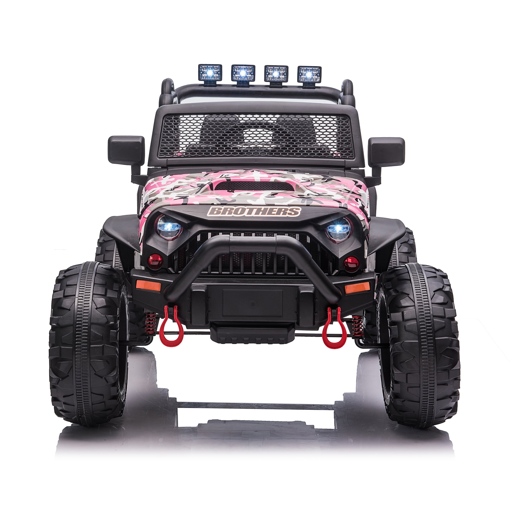 CIPACHO Kids Ride On Truck, 24V Battery Powered Toy Car with Spring Suspension, Remote Control, Camouflage Pink
