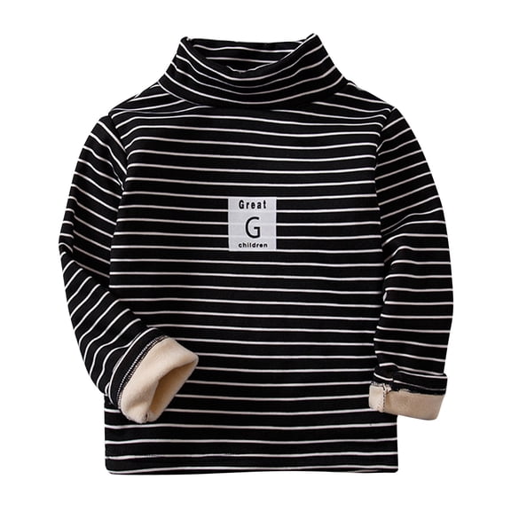 Boys Thermal Shirt Striped Long Sleeve Shirts Girls Turtle Neck Basic Tees Boys Fall Shirt 5-6 Years Boy Clothes