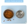 thumbnail image 4 of Waterproof Silicone Pet Feeding Mat w/Raised Edge, Spill-Proof Dog Cat Food Tray, Blue 16x12", 4 of 7