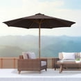 thumbnail image 2 of Outsunny 10' x 8' Round Wooden Patio Umbrella with Bamboo Rib for Outdoor, 2 of 10