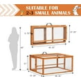 thumbnail image 4 of Vivifying Wooden Rabbit Hutch Chicken Coop,Small Animal Chicken Pen Habitat with Roosting Bar, Portable Folding Bunny Cage Run,Orange, 4 of 6