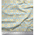 thumbnail image 1 of Soimoi polyester Crepe Fabric Ogee Damask Printed Craft Fabric by the Yard 52 Inch Wide, 1 of 5