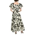 thumbnail image 2 of Endless Rose womens  Dramatic Print Maxi Dress, s, White, 2 of 3