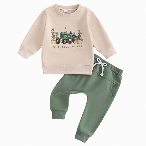 UAYOTSE Toddler Baby Boy Clothes 6 12 18 24 Months Fall Outfits Long Sleeves Sweatshirt Tops Pants Set 1-5T,Sizes 2-3 Years