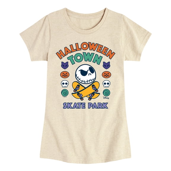 The Nightmare Before Christmas - Halloween Town Skate Park - Youth Girls Fitted Short Sleeve T-Shirt