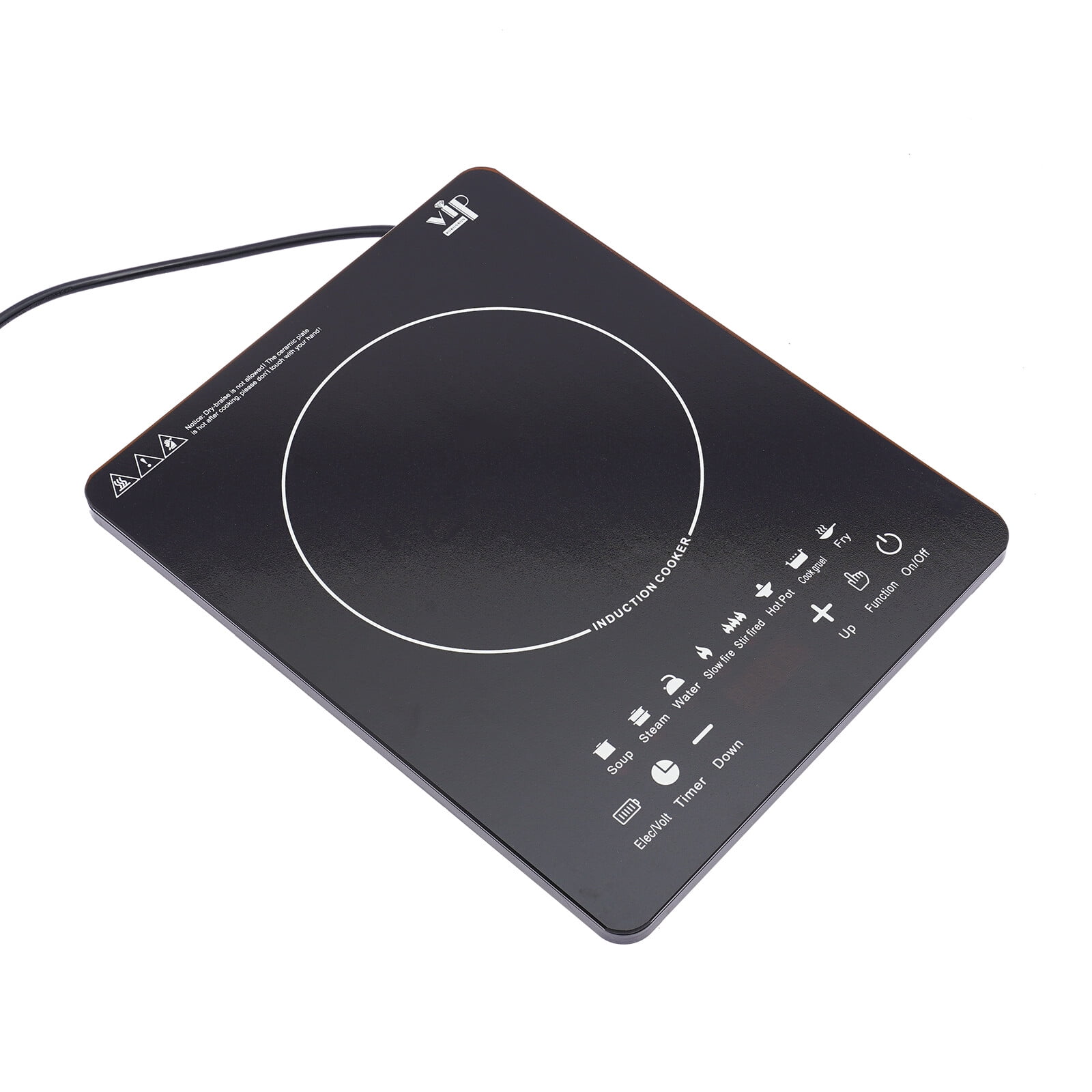 750W Modern Rectangular Portable Kitchen Countertop Induction Cooktop Burner Electric Hot Stove Black 11.02*13.78*2.36in for Dorm Rooms, Home Kitchens, Backyard Cooking