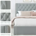 thumbnail image 2 of Breltam Platform Bed with 4 Storage Drawers, King Size Tufted Bed with Upholstered Headboard, Bluish Gray, 2 of 11