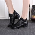 thumbnail image 4 of Zapatos de baile latino de piel auténtica para mujer, zapatillas de salón de Salsa, suela suave, transpirables, para práctica de baile, tacón, 4 of 5