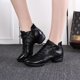 thumbnail image 4 of Zapatos de baile latino de piel auténtica para mujer, zapatillas de salón de Salsa, suela suave, transpirables, para práctica de baile, tacón, 4 of 5