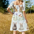 thumbnail image 3 of Rabbit Short Sleeved Dress Summer Dresses Birthday Dress for Women Luxury 2025 Dress Party Night, 3 of 6
