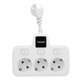 thumbnail image 1 of Power Socket with Independent Switch Multi Outlets Adapter 3 Way 2 Prong AC Grounding Outlet Extender White, 1 of 5
