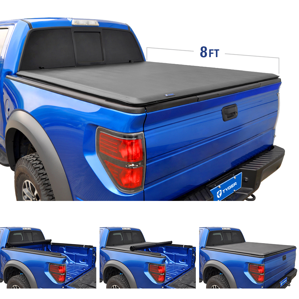 Tyger Auto T1 Roll Up Truck Tonneau Cover Tg Bc1t9043 Works With 2014 2019 Toyota Tundra Fleetside 8 Bed For Models With Or Without The Deckrail System Walmart Com