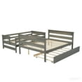 thumbnail image 3 of JERFIT Twin over Full Gray Wood Bunk Bed with trundle. Features slatted design, pull - out bed for extra sleep space., 3 of 3