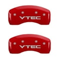 thumbnail image 2 of MGP 4 Caliper Covers Engraved Front & Rear Vtech Red finish silver ch Fits select: 2002 HONDA ACCORD SE, 1998-2001 HONDA ACCORD EX, 2 of 2