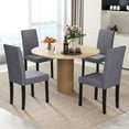 thumbnail image 2 of Gymax Dining Chair Set of 4 Fabric Upholstered Rubber Wood Legs Side Armless Dark Gray, 2 of 9