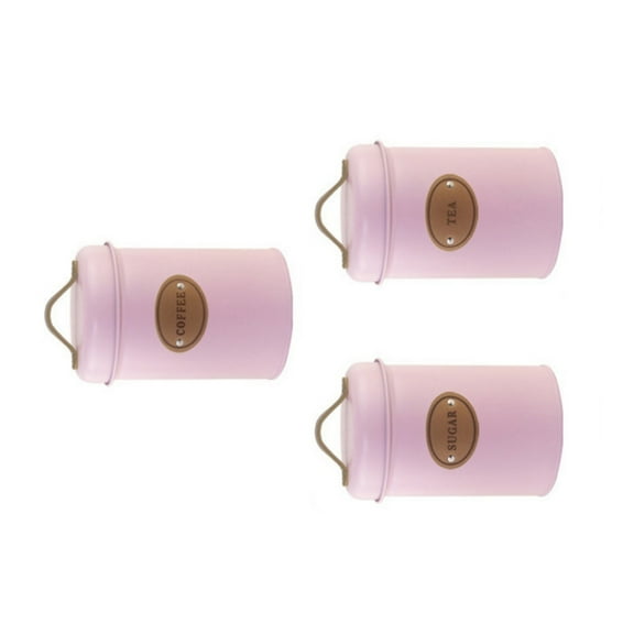 3Pcs Vintage Metal Kitchen Storage Canisters Practical Coffee Teas Sugar Storage Jars Functioanl Metal Canisters Jars