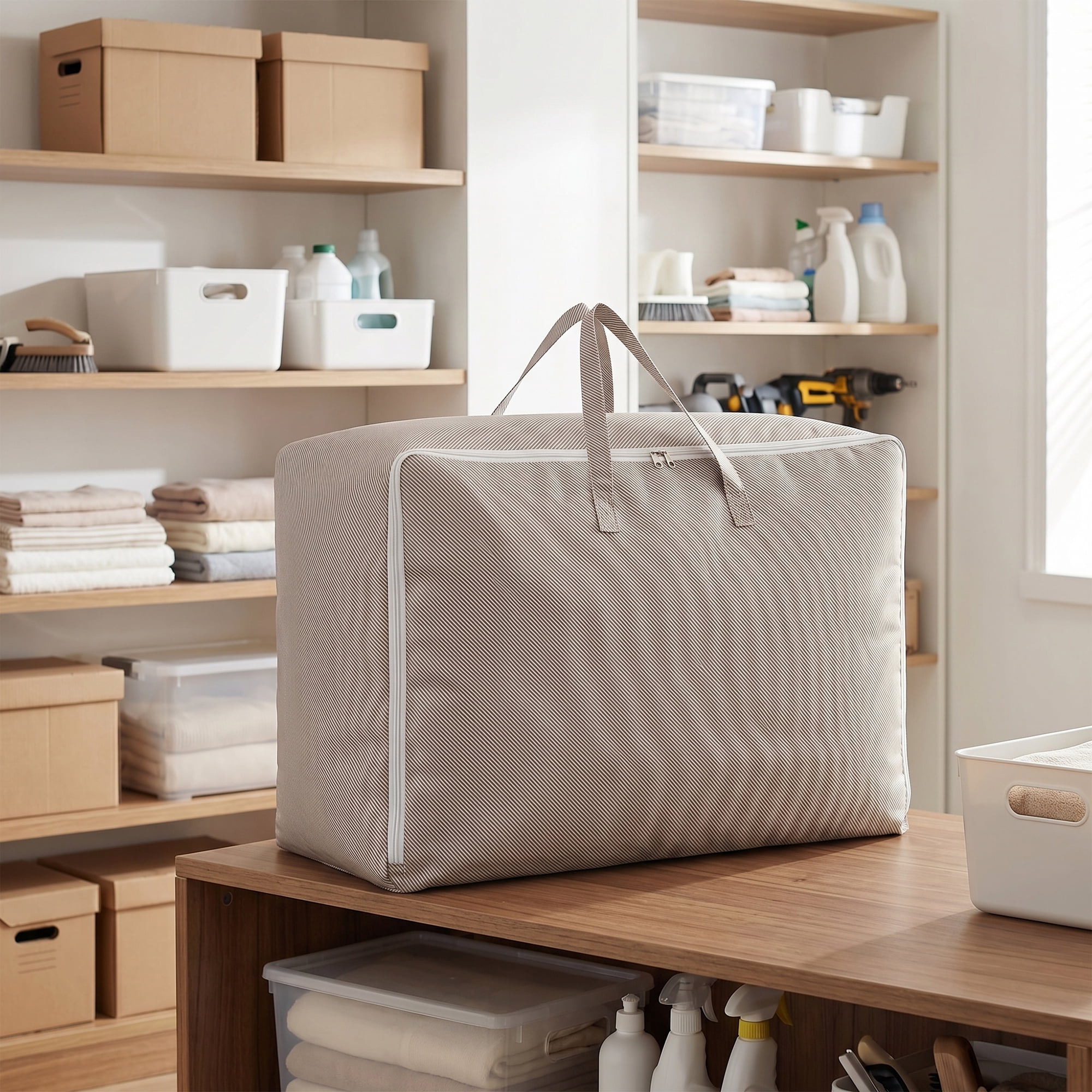 Unique Bargains Clothes Storage Bag for Organizing Closet Purple 19.7"x7.9"x13.8"