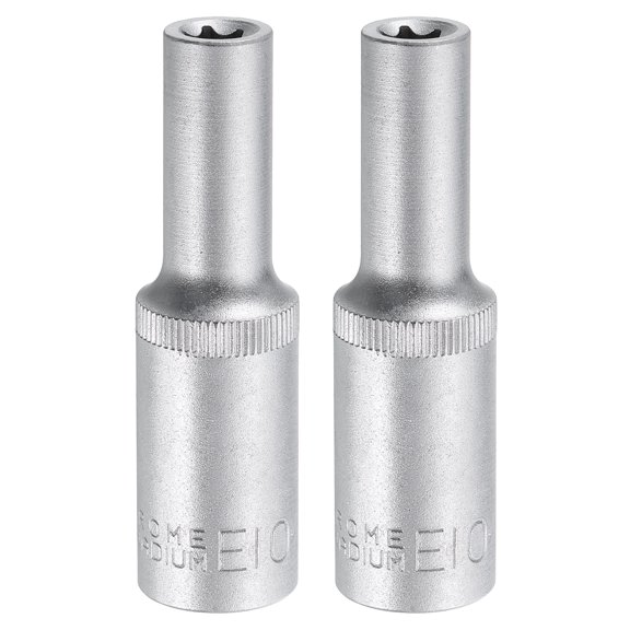 2pcs E-Torx Socket 1/2" Drive E10 External Torx Deep Socket CR-V Star Socket
