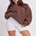 thumbnail image 4 of Women’s Oversized Sweatshirts Long Sleeve Solid Color Pullover Tops, 4 of 6