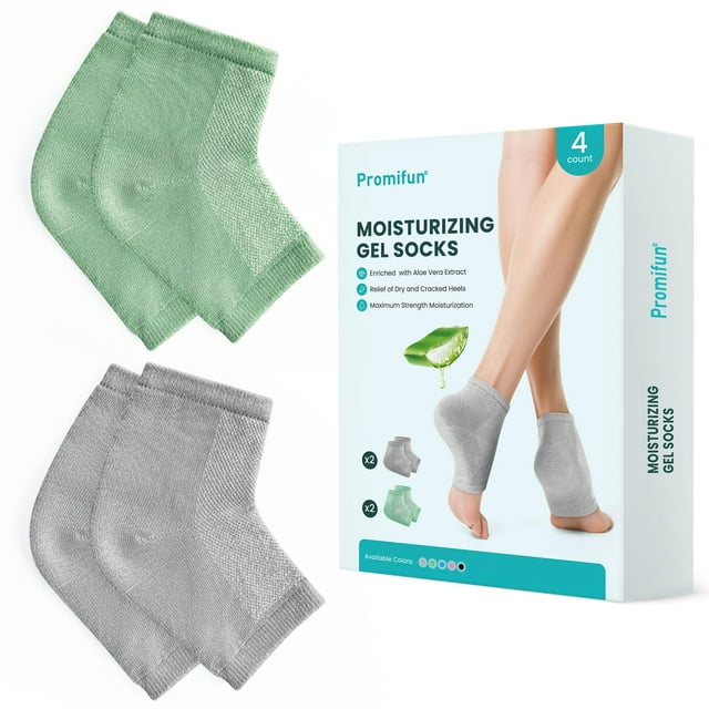 Calcetines hidratantes Promifun para talón agrietado, 2 pares
