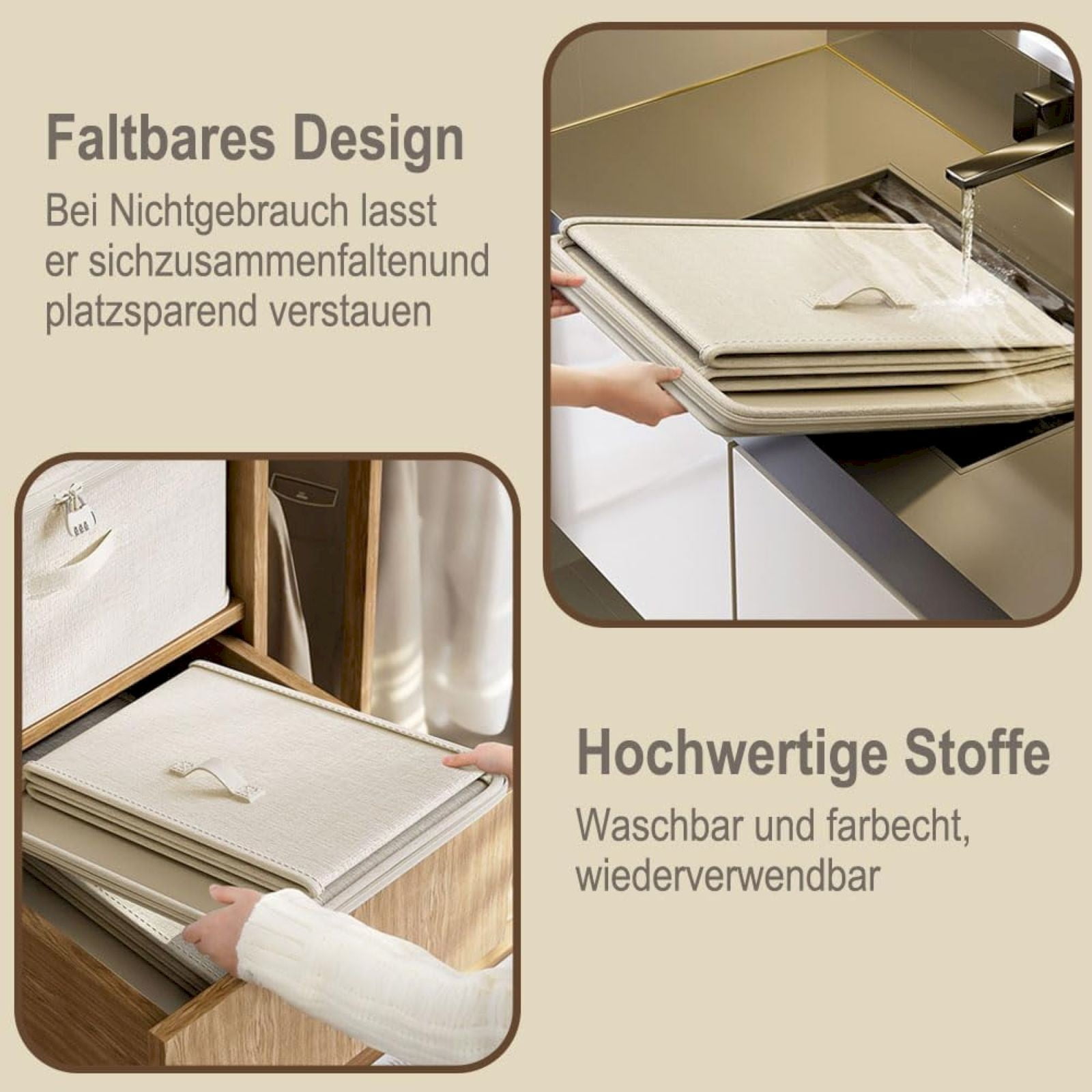 Boîte De Rangement Verrouillable En Tissu - Avec Couvercle, Pliable, étanche à La Poussière Et à L'humidité - Plusieurs Tailles S à XL