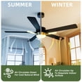 thumbnail image 5 of Uforic 42-inch Modern Black and Gold Ceiling Fan with Lights and Remote Control,5 Blades with Crystal Rod Design, 5 of 9
