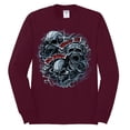 thumbnail image 2 of Wild Bobby, God Is My Judge Smokey Gray Skull Dark Pop Culture Mens Long Sleeve Shirt, Maroon, X-Large, 2 of 3