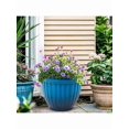 thumbnail image 6 of 15 Large Flower Pots Set Of 2 Plastic Planters For Outdoor Indoor Plants With 3D Textures Weather-Resistant For Porch Garden Patio Or Indoor Use Gradient Cobalt Blue, 6 of 9