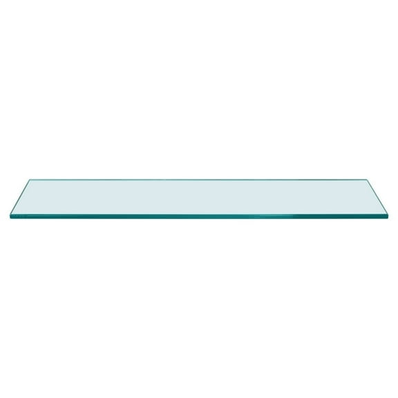 Dulles Glass 6" x 30" Rectangle Floating Glass Shelf - Shelf Only - Tempered - 3/8" Thick - Flat Polished