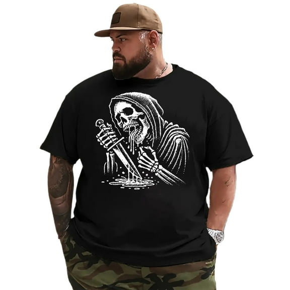 Men T Shirt for Big & Tall Man Graphic Short Sleeve Plus Size Oversized Tee Tshirts M T0 5DLS 001