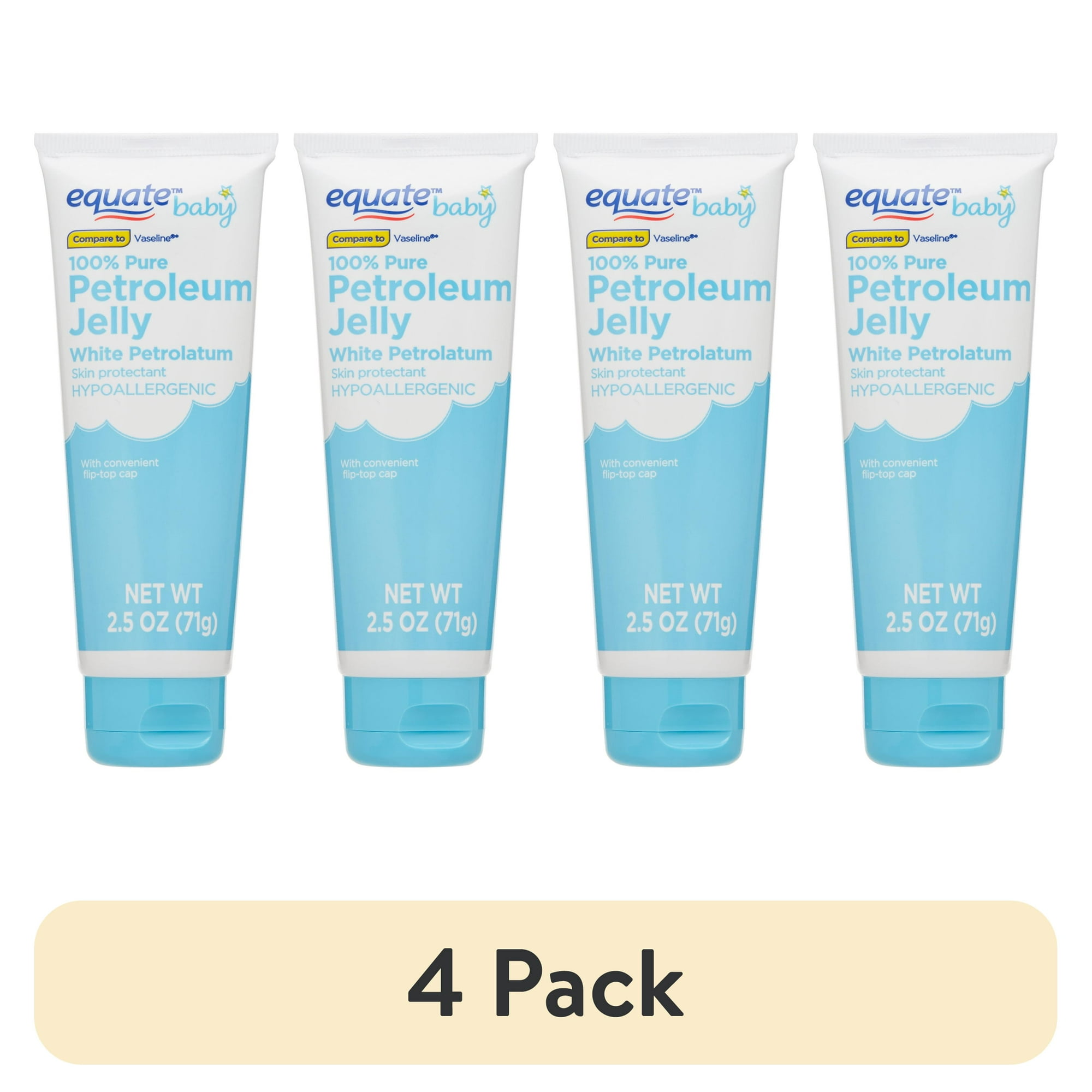 (4 pack) Equate Baby 100% Pure Petroleum Jelly, 2.5 oz