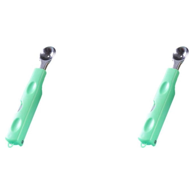 Advancent Cortador de sandía 3 en 1 de repuesto, plegable, Manual, colgante, portátil, mango de ABS, herramienta de cuchara de fruta de cocina Verde 2Conjunto