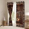 thumbnail image 3 of Erosebridal Bohemian Cowboy Boots Hat Blackout Curtains Set of 2 (52x84 Each),Rustic Horseshoe Texas Stars Pattern Window Curtains, 3 of 7