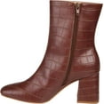 thumbnail image 3 of Women's Journee Collection Trevi Heeled Ankle Bootie Brown Croco Faux Leather 7 M, 3 of 4