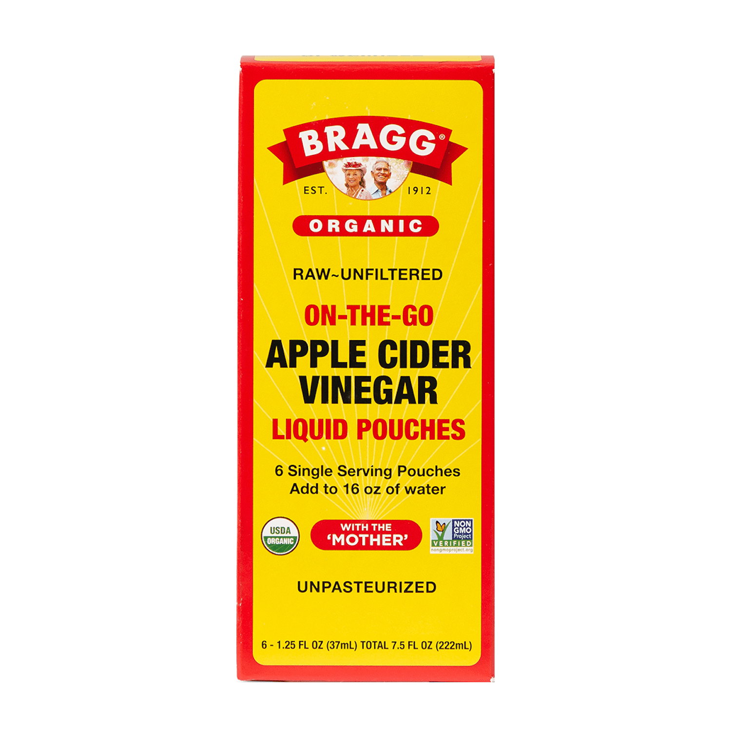(6 pack) Bragg On-the-Go Organic Apple Cider Vinegar Pouches, 1.25 fl oz, 6 Count