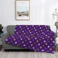thumbnail image 2 of Yiaed Purple Mardi Gras Print Blanket Throw Blanket Soft Cozy Flannel Blanket for Home Bed Sofa Couch Chair-80"x60", 2 of 6