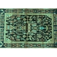 thumbnail image 1 of Ahgly Company Machine Washable Indoor Rectangle Persian Turquoise Blue Traditional Area Rugs, 5' x 8', 1 of 4