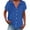 Blue, variant on yunLCZ Women's Button Down Shirt Short Sleeve Shirts For Women Casual Summer 2025 Collared Down Cotton Linen Tops Loose Fit Blouse Clothing