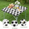 thumbnail image 4 of Soccer Ball Pattern Square Fitted Tablecloth with Elastic Edge,Square Table Cover,Washable Elastic Table Cover for Home Kitchen Party Decor 34"x34", 4 of 6