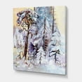 thumbnail image 3 of Designart ' The Lake With Winter Snowy Forest ' Lake House Canvas Wall Art Print, 3 of 4