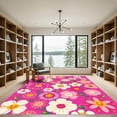 thumbnail image 2 of ODIKA 5'x7' Machine Washable Non-Slip Area Rug, Kawaii Hot Pink High Traffic Rug, Pink, 1025757, 2 of 7