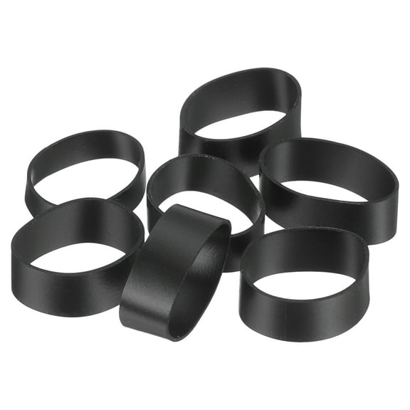 200Pcs Silicone Rubber Bands, 7mm x 15.5mm Rubber Bands Rings Cable Ties for Cord Wrapping Bag Wraps, Black