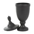 thumbnail image 6 of DecMode 11" x 28" Black Ceramic Fluted Urn Shaped Decorative Jars with Lid, 1-Piece, 6 of 9