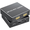thumbnail image 1 of Adaptador DP a HDMI Dual 4K@60Hz, MST Hub 1-en-2 para monitores duales (modo ext/esp), con salida de audio, comp. con GPU NVIDIA/AMD y PC – incluye cable de alim., 1 of 7