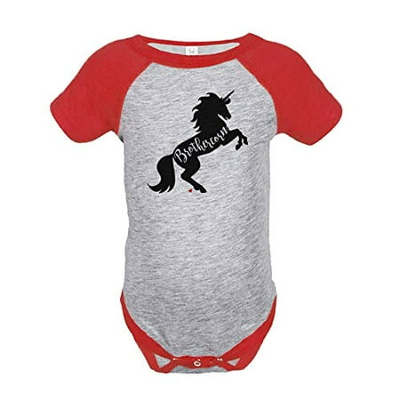 

7 ate 9 Apparel Boys Brother Unicorn Onepiece Red Newborn